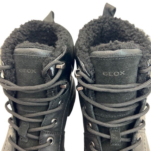 Geox Nevegal Abx Woman Combat Boots In Black Size 7 - Picture 4 of 11